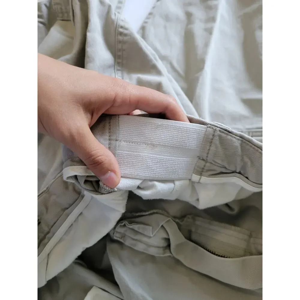 Roundtree & Yorke Mens 46x32 Khaki Cargo Pants Big Tall Utility Outdoor Casual
